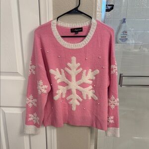 Pink Snowflake Sweater